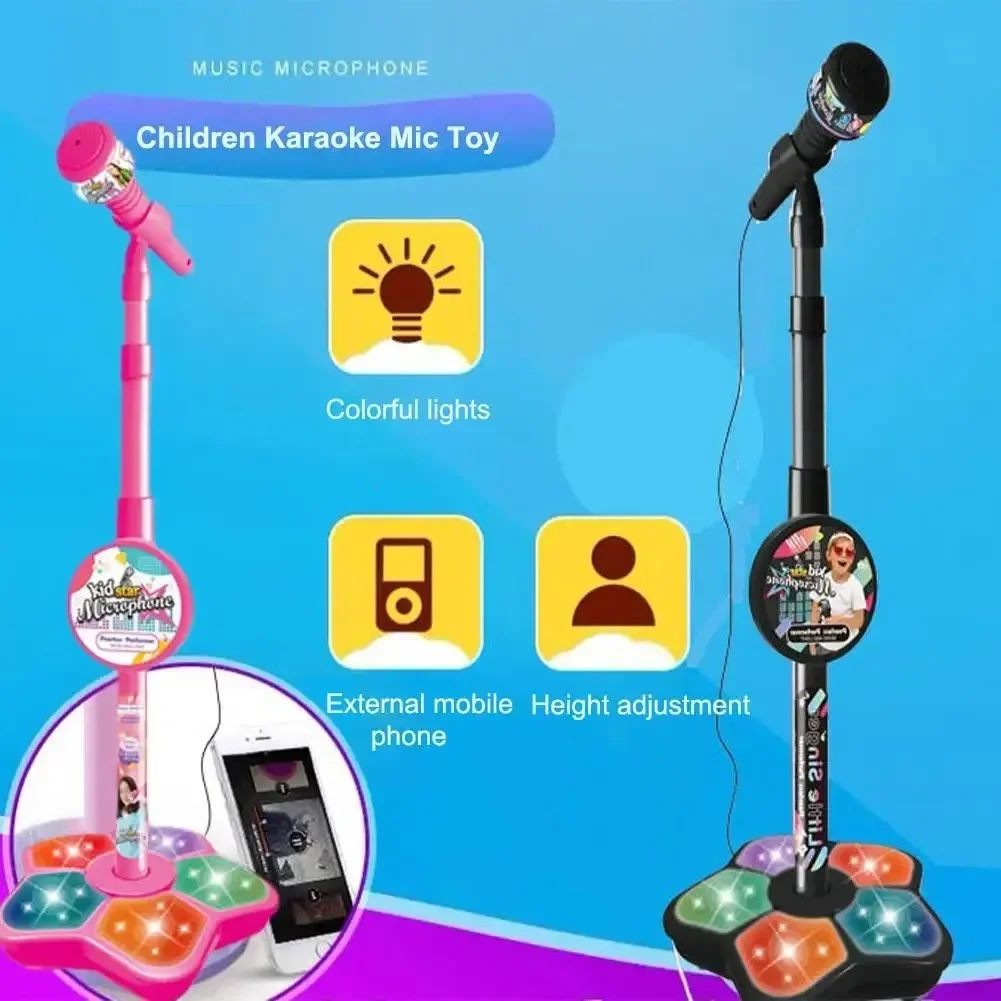 Kids Education Phone - Mikrofon Anak-anak dengan Stand Lagu Karaoke