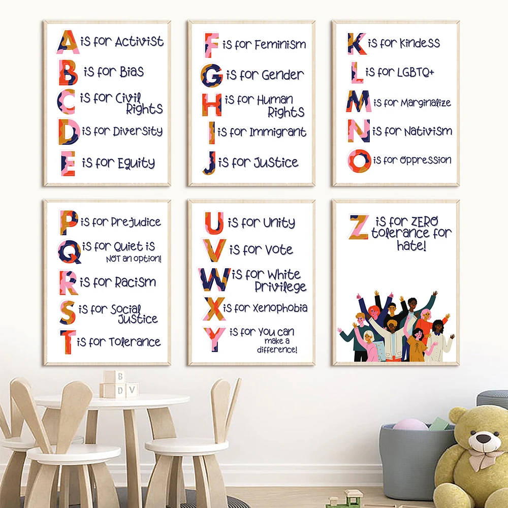 Kids Education Quote - Poster motif kutipan hak manusia alfabet