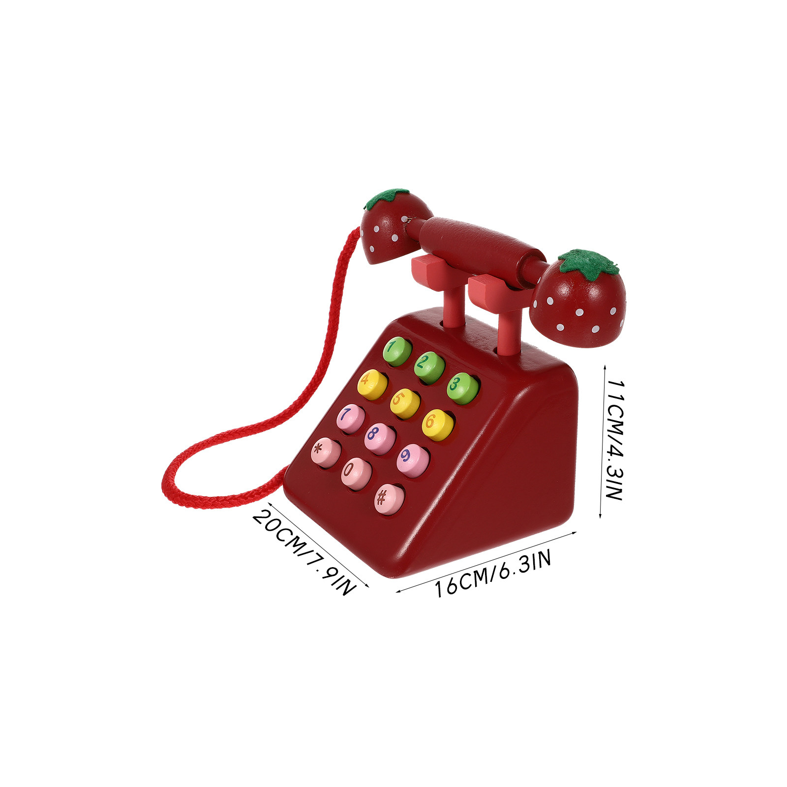 Simulasi Telepon Kayu Vintage  - Kids Education Phone ulasan dan harga