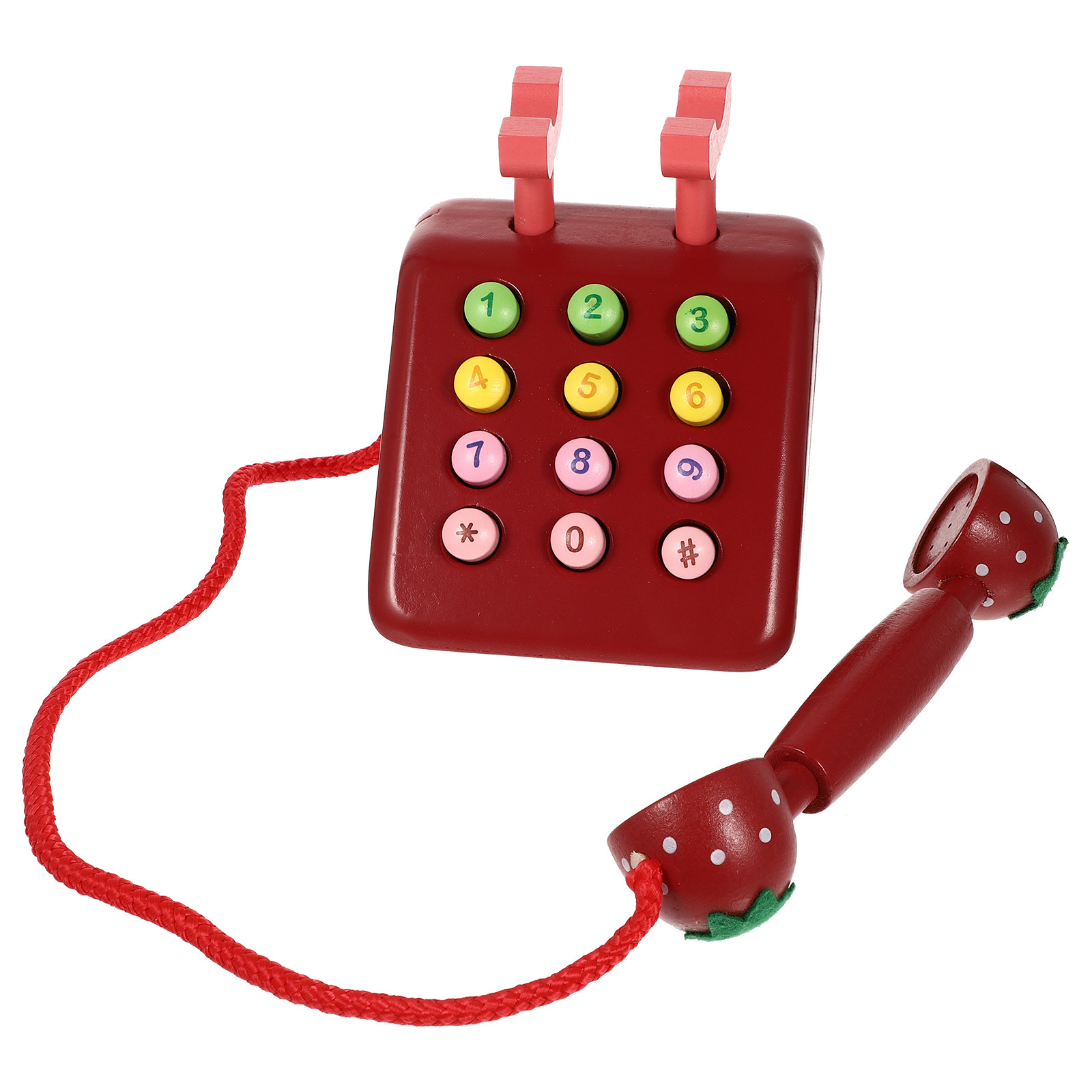 Simulasi Telepon Kayu Vintage  - Kids Education Phone ulasan dan harga