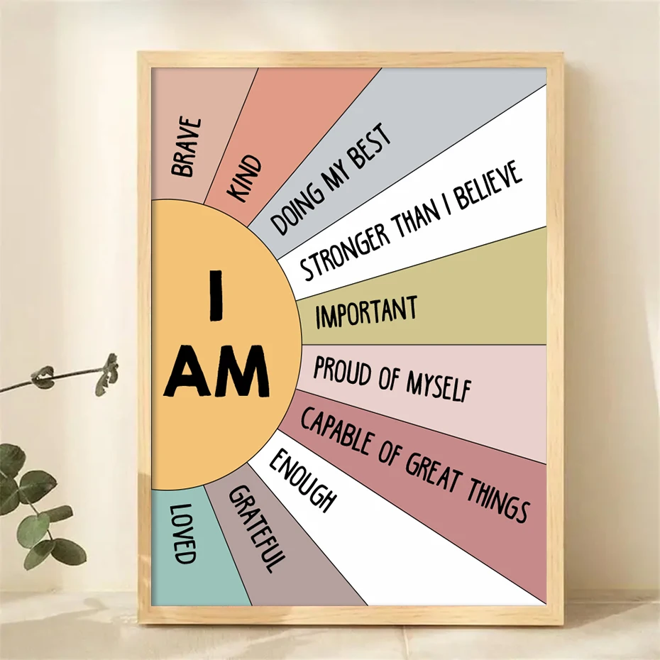 1 Buah Poster Boho Kutipan Afi - Kids Education Quote ulasan dan harga