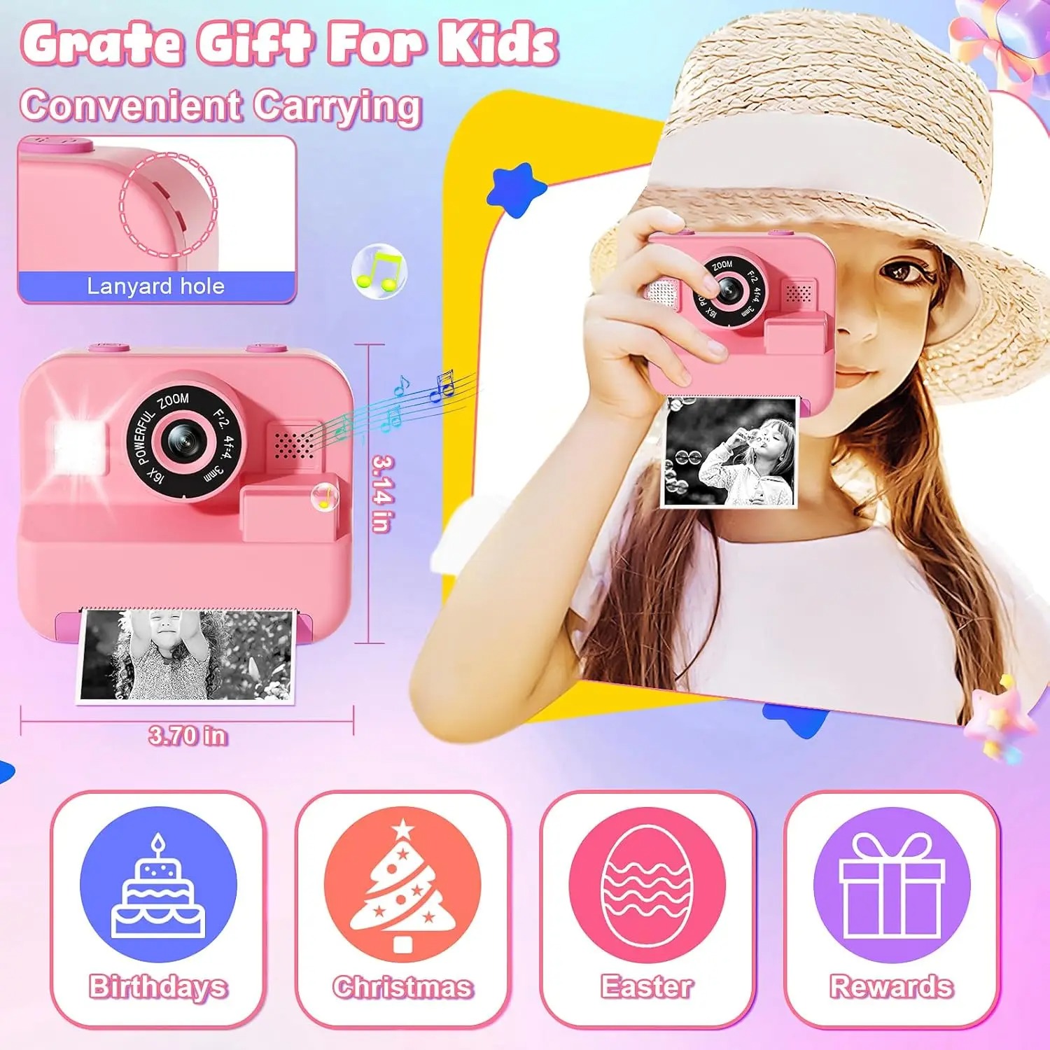 Kamera cetak instan anak-anak, - Kids Educational Videos ulasan dan harga