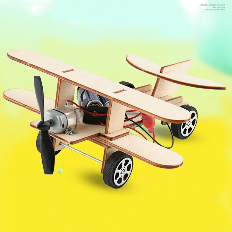 Kit Model Biplane Listrik Kayu - Kingdom Kids Education ulasan dan harga